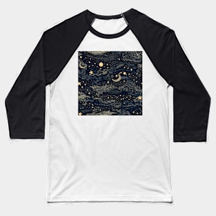 Embrace Celestial Elegance with Our Dazzling 'Starry Night' Pattern! Baseball T-Shirt